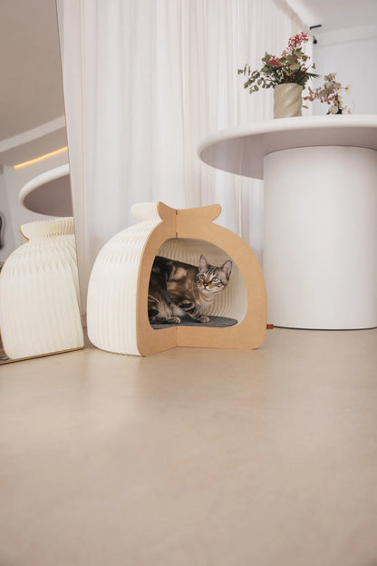 Cama Plegable Para Gatos, Papel Kraft Y Cartón Reciclado_4