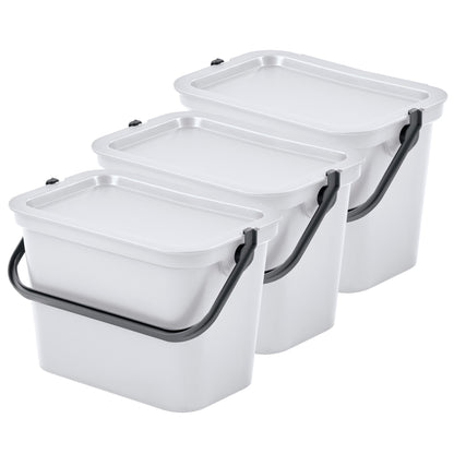 Set De 3 Papeleras moda 5l Blanco Con Asa