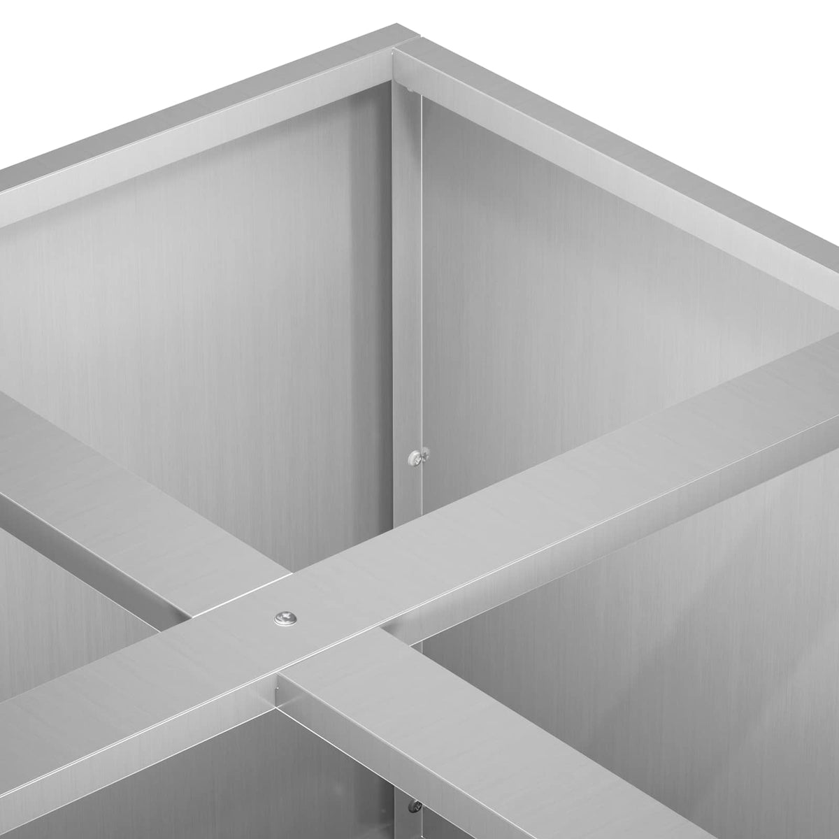 Macetero De Jardín Plateado 100 X 100 X 40 Cm Acero Galvanizado_4