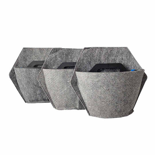 Jardín Vertical Modular Citysens Con Riego Manual De 3 Maceteros – Negro Con Funda Téxtil Reciclada_0