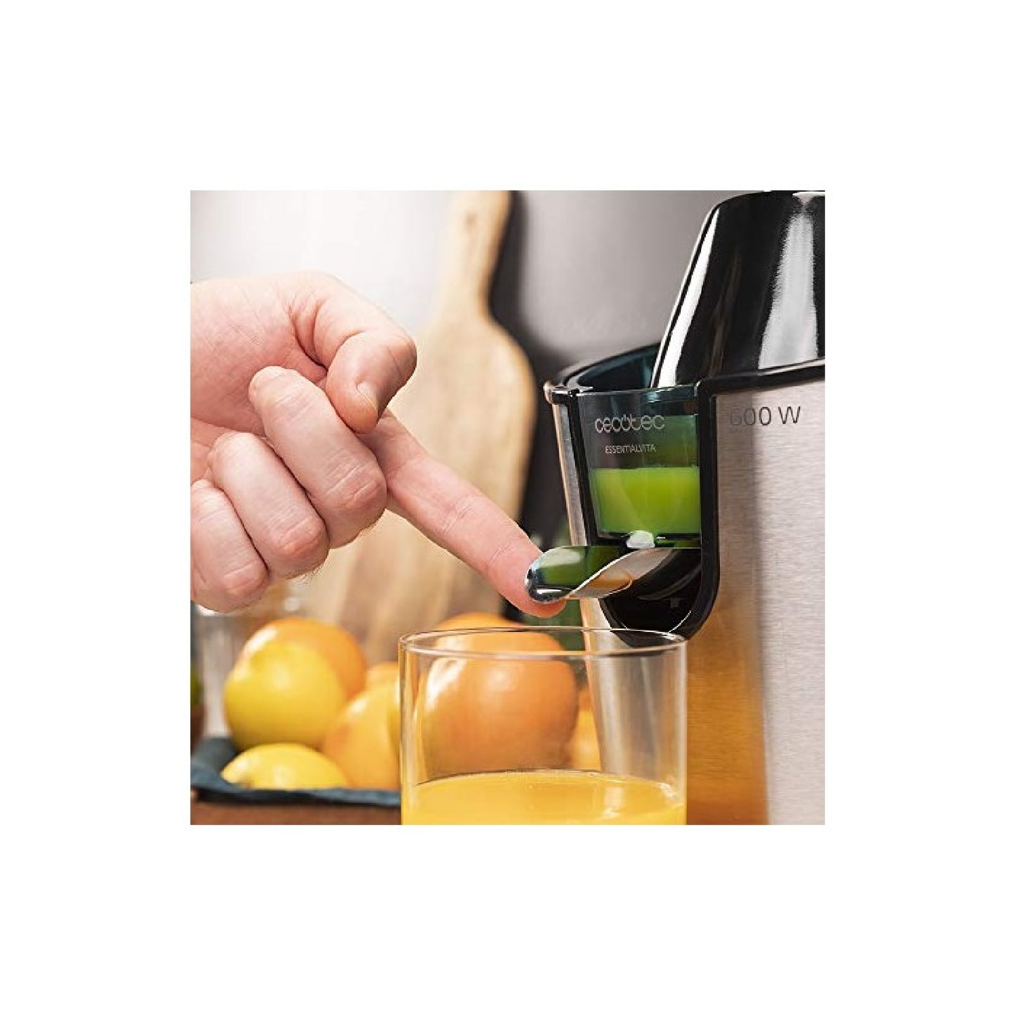 Exprimidor Eléctrico De Brazo Essentialvita Powerfresh 600 Inox. 600 W, Cuerpo Y Filtro De Acero Inoxidable, 2 Conos Desmontables, Boquilla Antigote_2