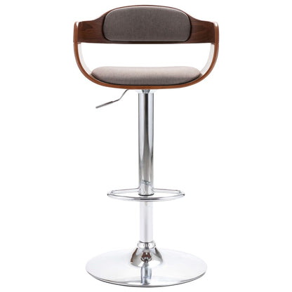 Taburete De Cocina Madera Contrachapada Y Tela Gris Taupe_0