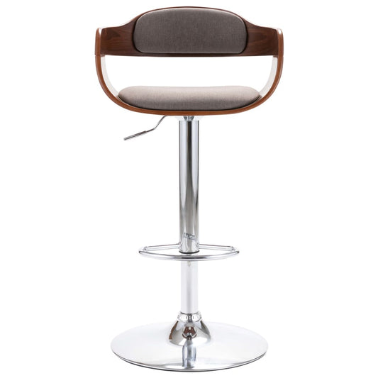 Taburete De Cocina Madera Contrachapada Y Tela Gris Taupe_0