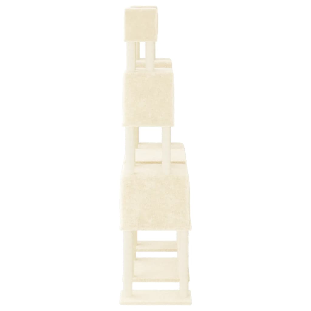 Rascador Para Gatos Con Postes De Sisal Color Crema 199 Cm_3