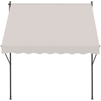 Outsunny Toldo Manual Retráctil 200x175x210-310cm Manivela Protecciónuv40+ Crema_3