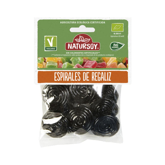 Goma de alcaçuz ECO espiral, 75 g. Natursoy