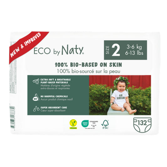Pacote de Fraldas N.º 2 3-6 kg Naty 132 Unidades