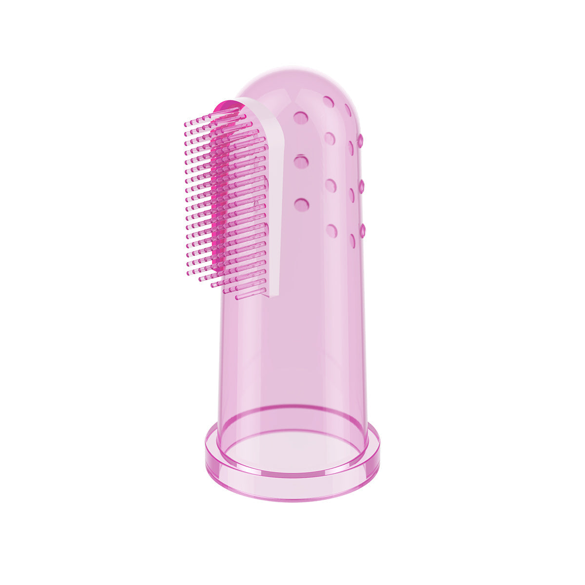 Cepillo Dedal De Silicona Con Estuche Rosa_0
