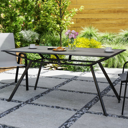 Outsunny Mesa De Jardín Exterior Con Encimera Imitación Madera Carga 70 Kg Gris_4