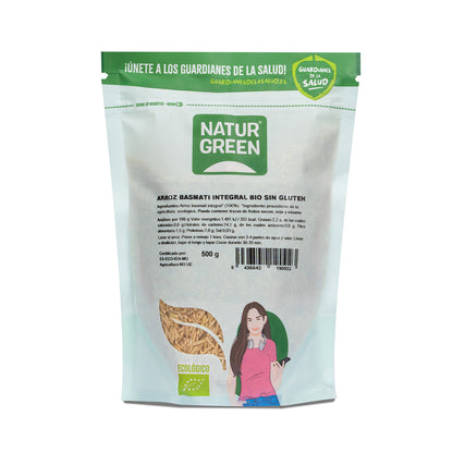 Arroz Basmati Integral Biológico, Naturgreen, 500 g