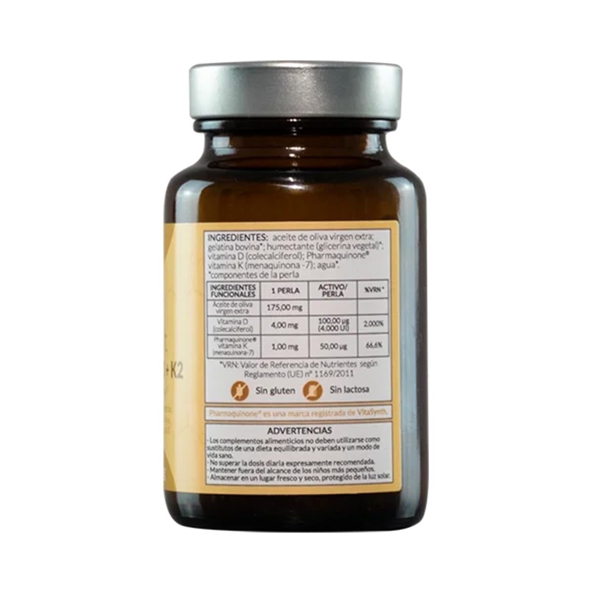 Vitamina D3+K2, Kiroot, 120 pérolas