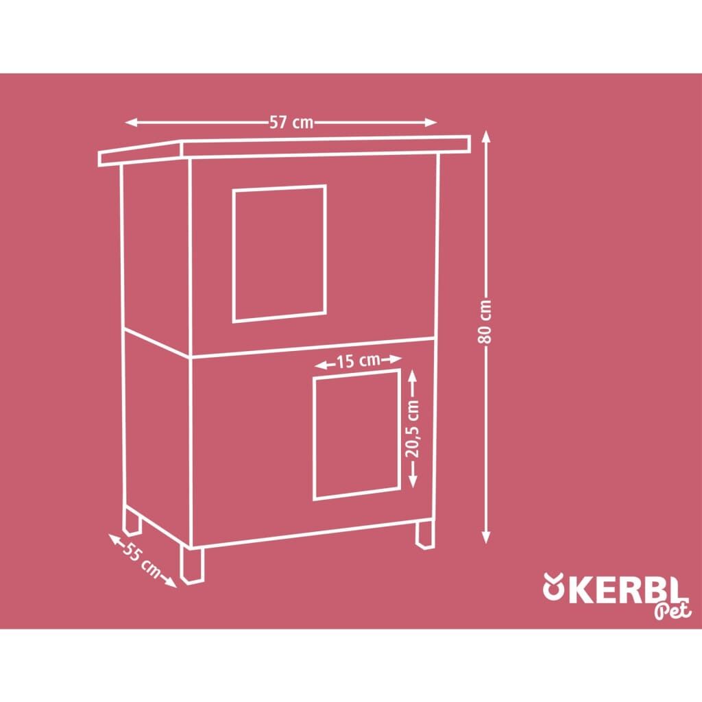 Kerbl Casa Para Gatos De Exterior Family Gris Y Blanco 57x55x80 Cm_2