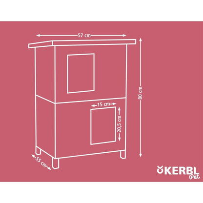 Kerbl Casa Para Gatos De Exterior Family Gris Y Blanco 57x55x80 Cm_2