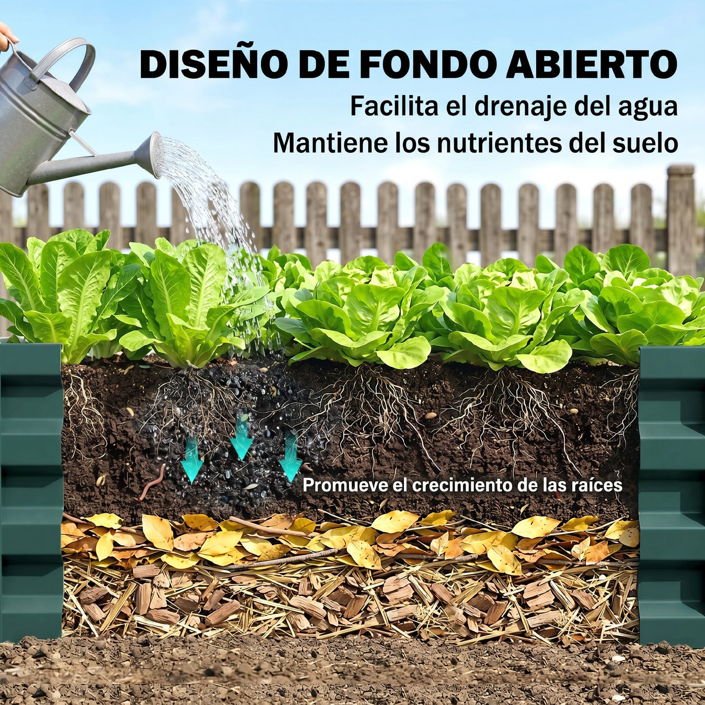 Outsunny Jardinera Exterior Grande Rectangular De Acero Galvanizado Sin Base_5