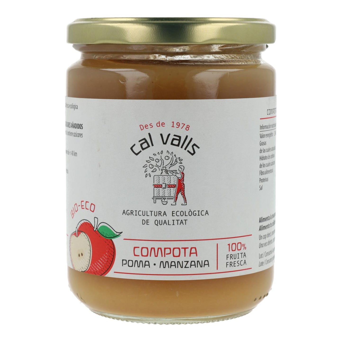 Compota de maçã ECO Cal Valls, 400 g