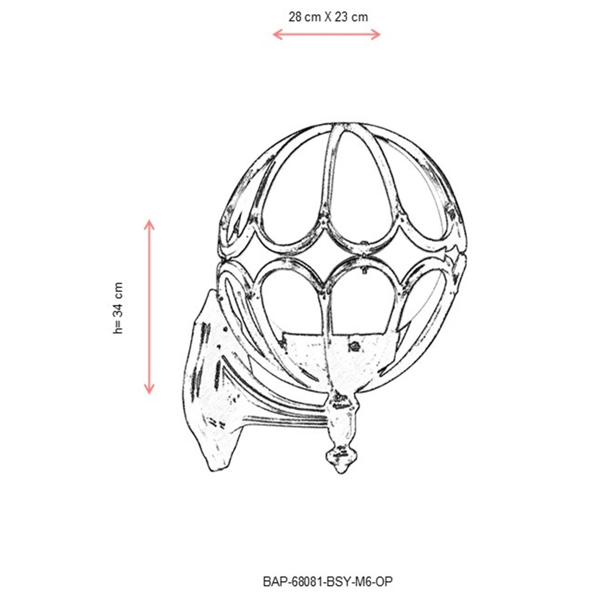 Aplique De Pared Para Exterior, Abs , Negro, 28x23x34, Casquillo E 27 Max 60 W