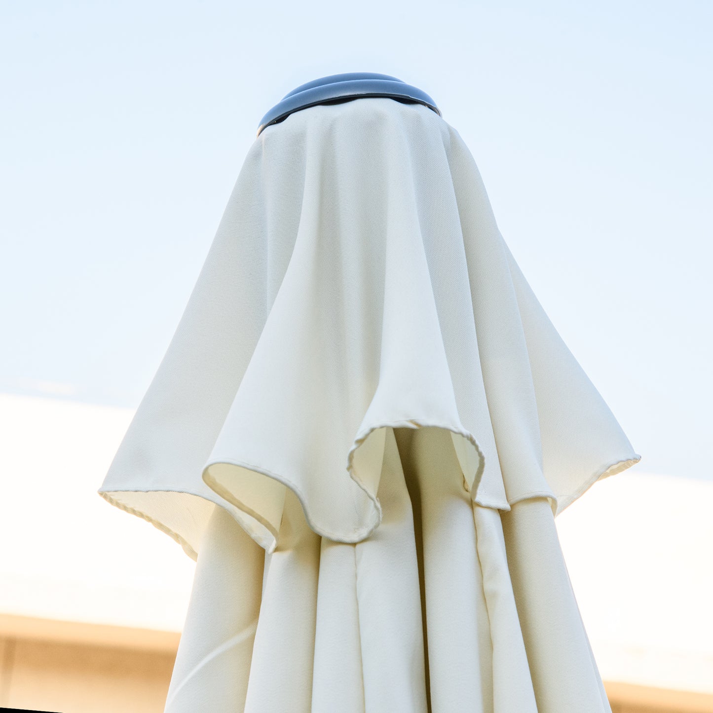 Outsunny Sombrilla De Jardín Ø264x253 Cm Con Protección Uv 50+ Beige_4