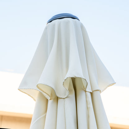 Outsunny Sombrilla De Jardín Ø264x253 Cm Con Protección Uv 50+ Beige_4