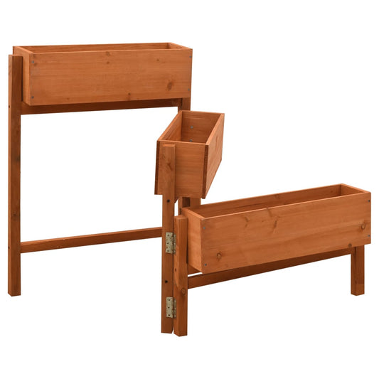 Jardinera Plegable De Jardín Madera Abeto Naranja 60x14x75 Cm_0