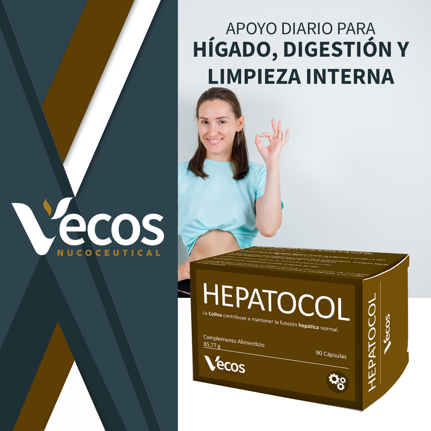 Hepatocol VECOS (90 Cápsulas) | Control de hígado graso | Metabolismo de las grasas | Colina + Betaína_1