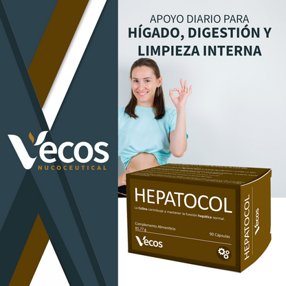 Hepatocol VECOS (90 Cápsulas) | Control de hígado graso | Metabolismo de las grasas | Colina + Betaína_1