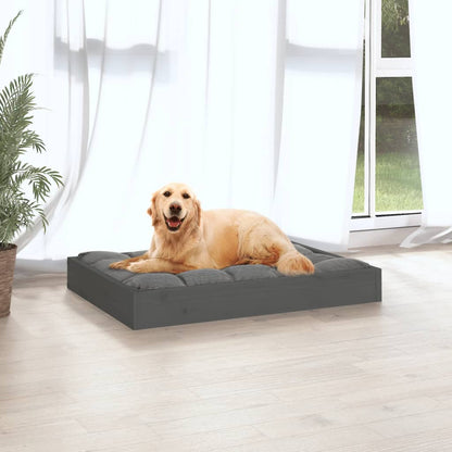 Vidaxl Cama Para Perros Madera Maciza De Pino Gris 71,5x54x9 Cm_4