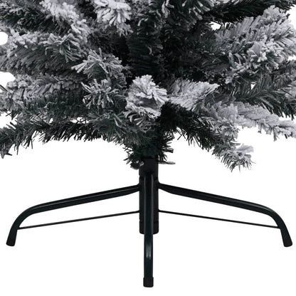 Vidaxl Árbol De Navidad Delgado Con Nieve Pvc Verde 180 Cm_5