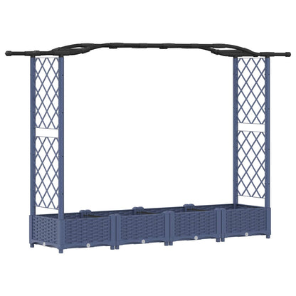 Cama Elevada Con Trellis Y Techo Gris 207 X 40 X 123 Cm Pp_0