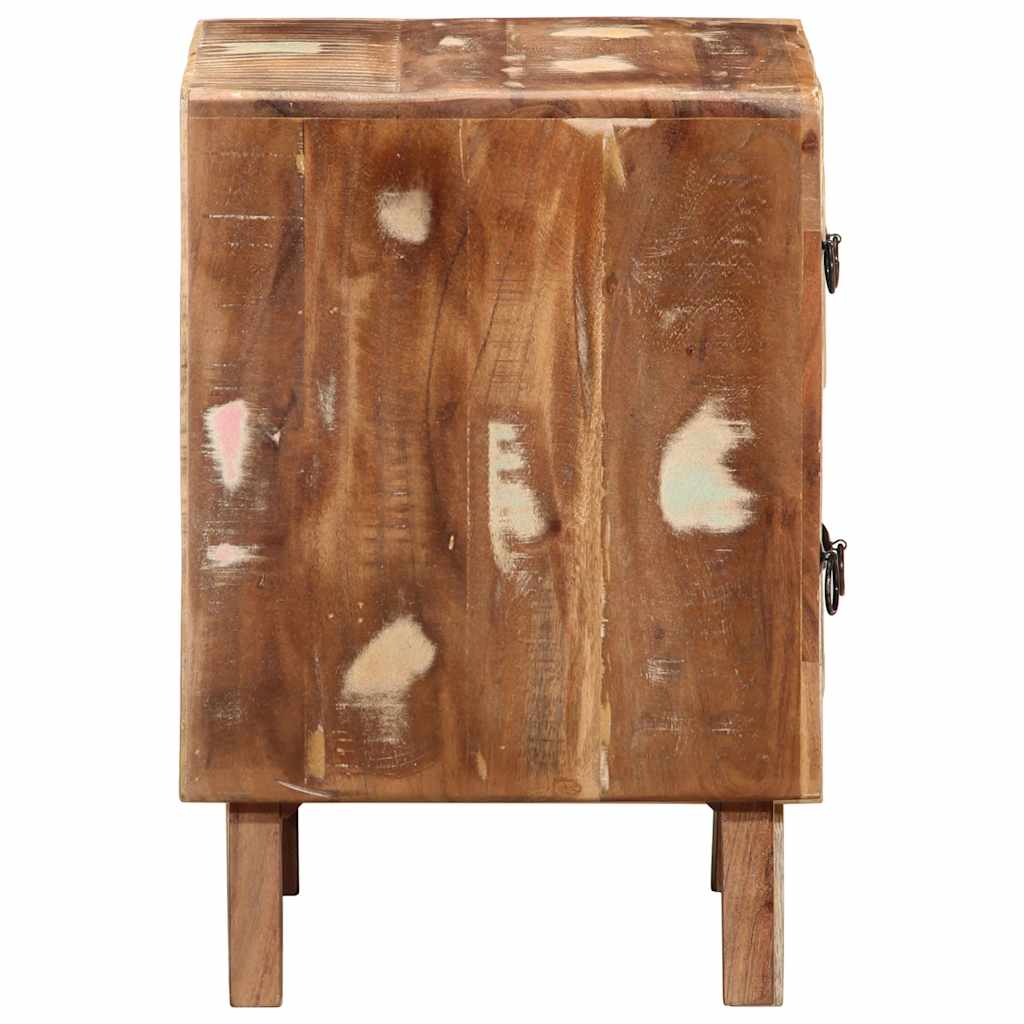 Mesita De Noche 40x32x46 Cm Madera Maciza Reciclada_1