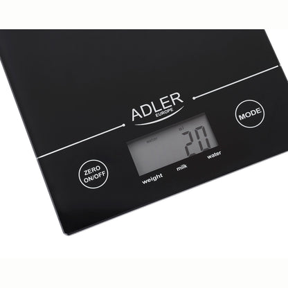 Báscula De Cocina Digital Extraplana, Medición 1gr, Hasta 5 Kg, Lcd, Función Tara, Vidrio Adler Ad 3138 Negro_2