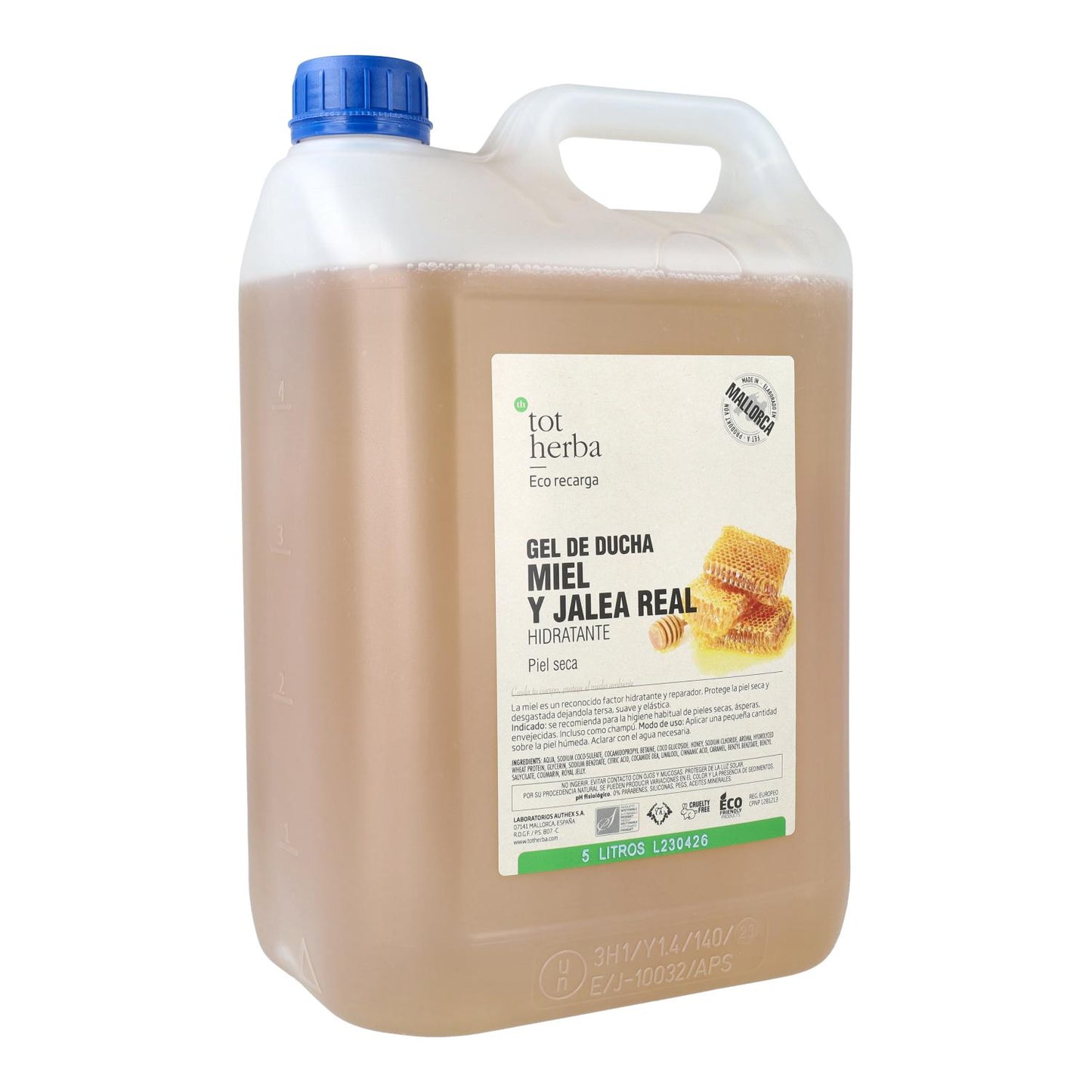 Gel hidratante de mel e geleia real 5 litros Tot Herba