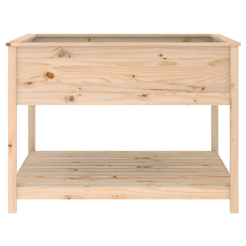 Jardinera Con Estante Madera Maciza De Pino 111,5x111,5x81 Cm_5