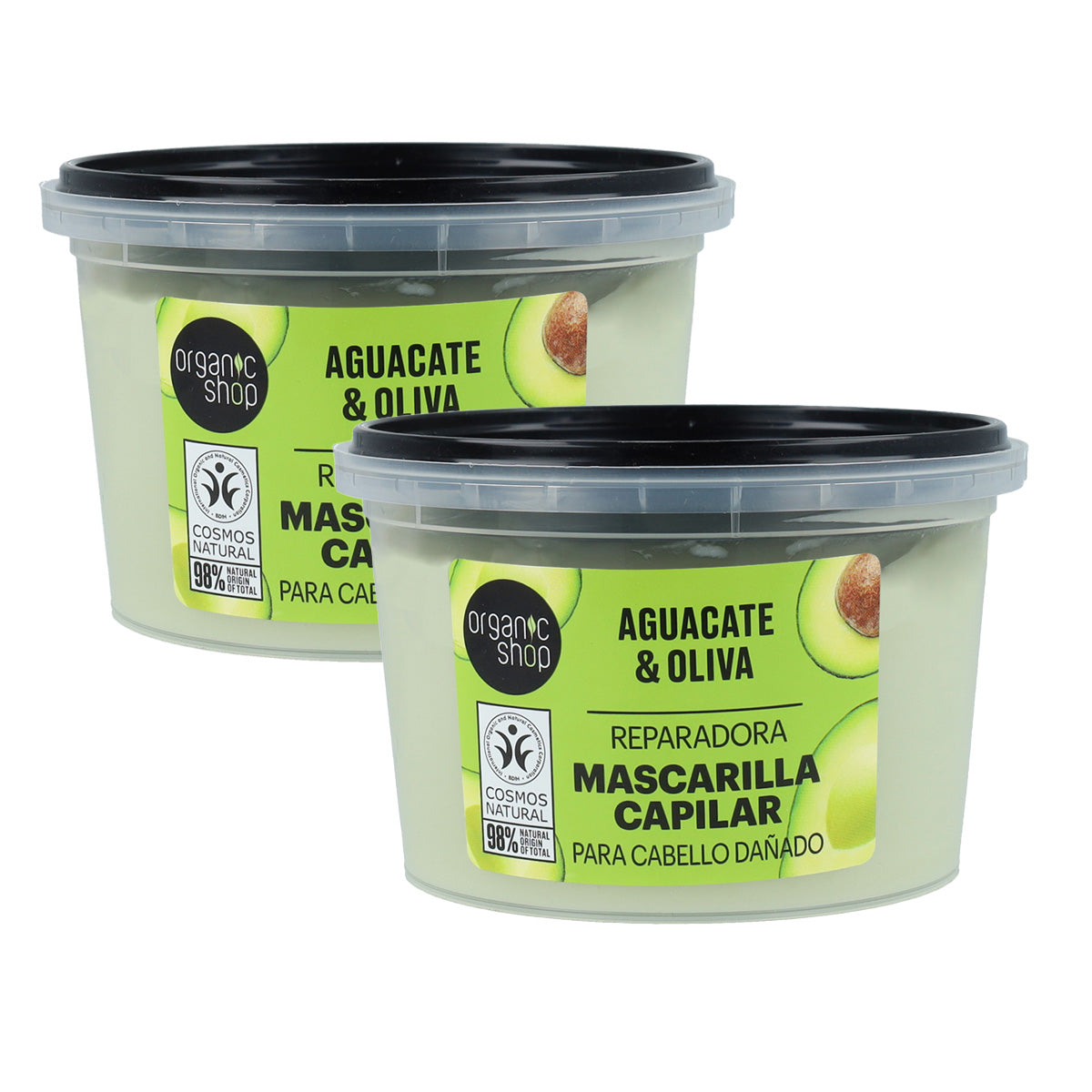 PROMOÇÃO Pack 2x Máscara Capilar Reparadora Expressa Abacate e Azeitona Biológica Loja 250 ml