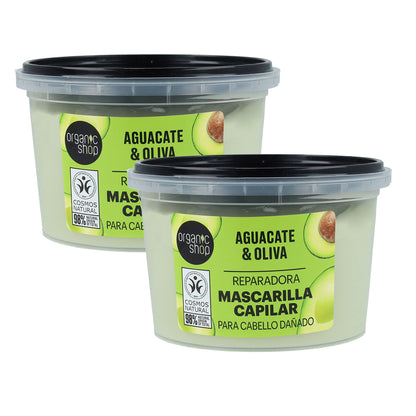 PROMOÇÃO Pack 2x Máscara Capilar Reparadora Expressa Abacate e Azeitona Biológica Loja 250 ml