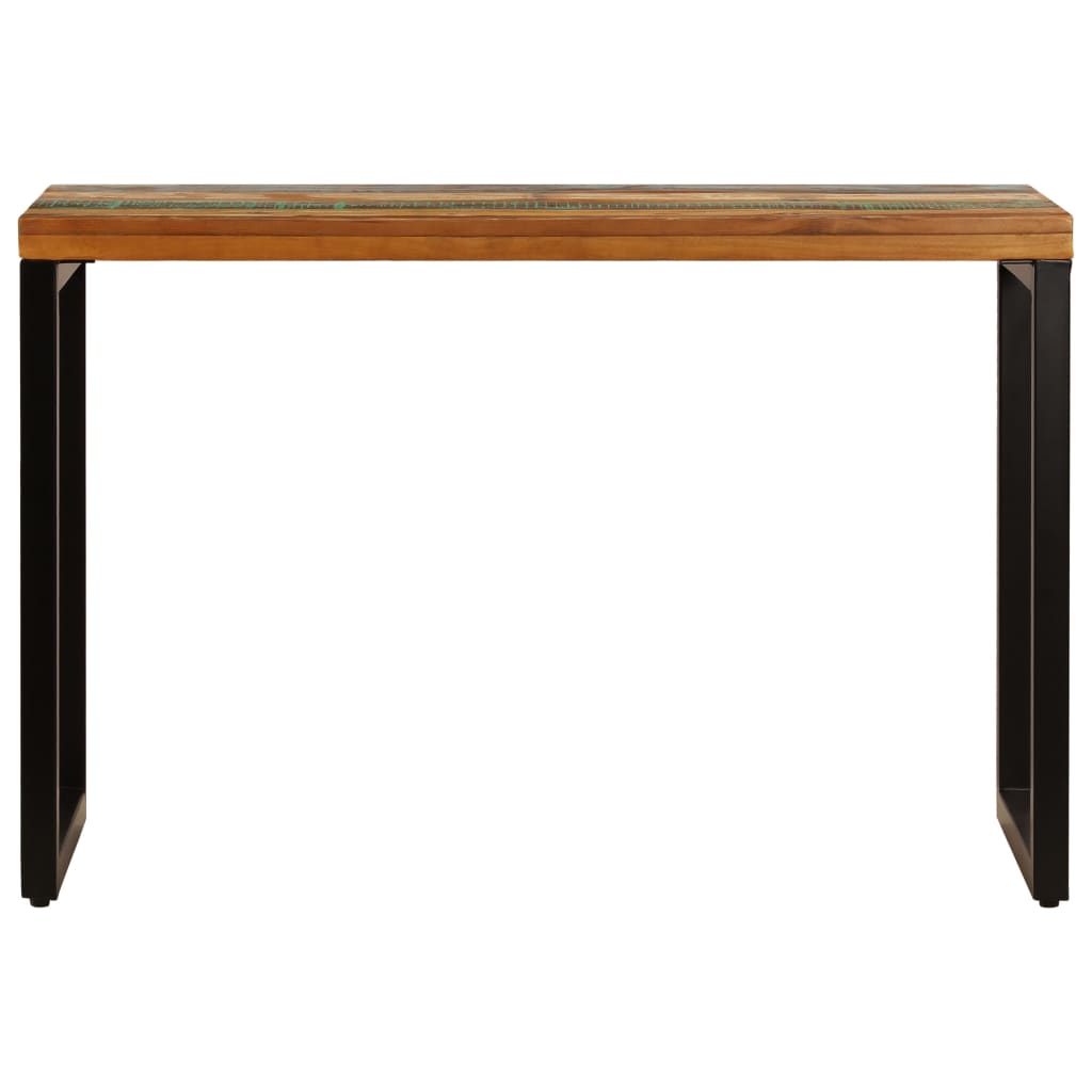 Mesa De Comedor De Madera Maciza Reciclada Y Acero 115x55x76 Cm_1