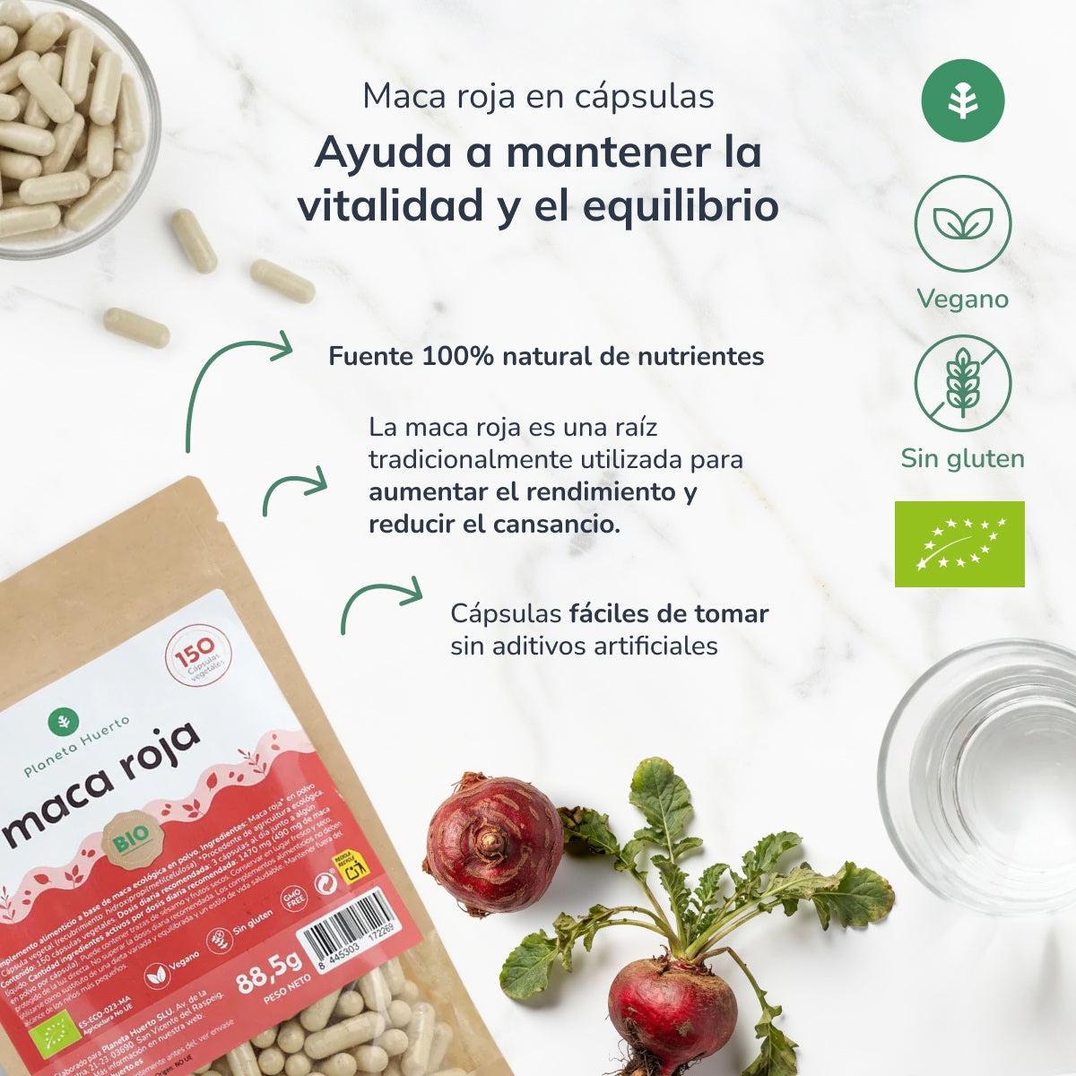 BIO Red Maca Planeta Huerto 150 cápsulas