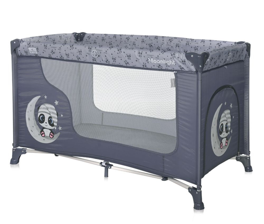 Cuna De Viaje Moonlight (1 Nivel) Cool Grey Pandas_0