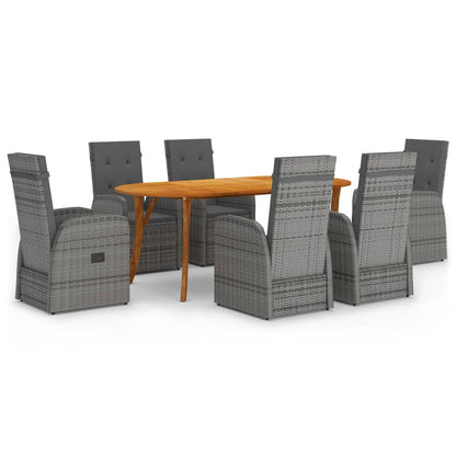 Vidaxl Juego De Comedor Para Jardín De 7 Piezas Gris_0