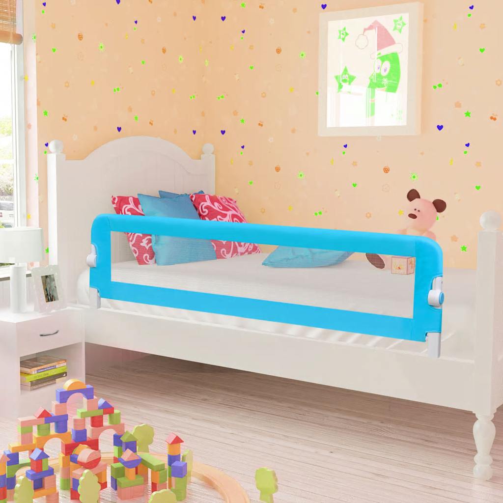 Barandilla De Seguridad Cama De Niño 2 Uds Azul 150x42 Cm_1