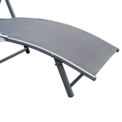 Outsunny Tumbona Plegable Con Respaldo Ajustable 137x63,5x100,5 Cm Gris_4