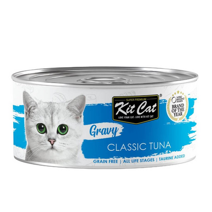 Kit Cat Can Gravy - Classic Tuna 70g Ração húmida para gatos com molho