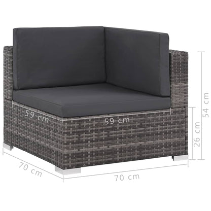 Vidaxl Set De Sofás De Jardín 8 Piezas Y Cojines Ratán Sintético Gris_2