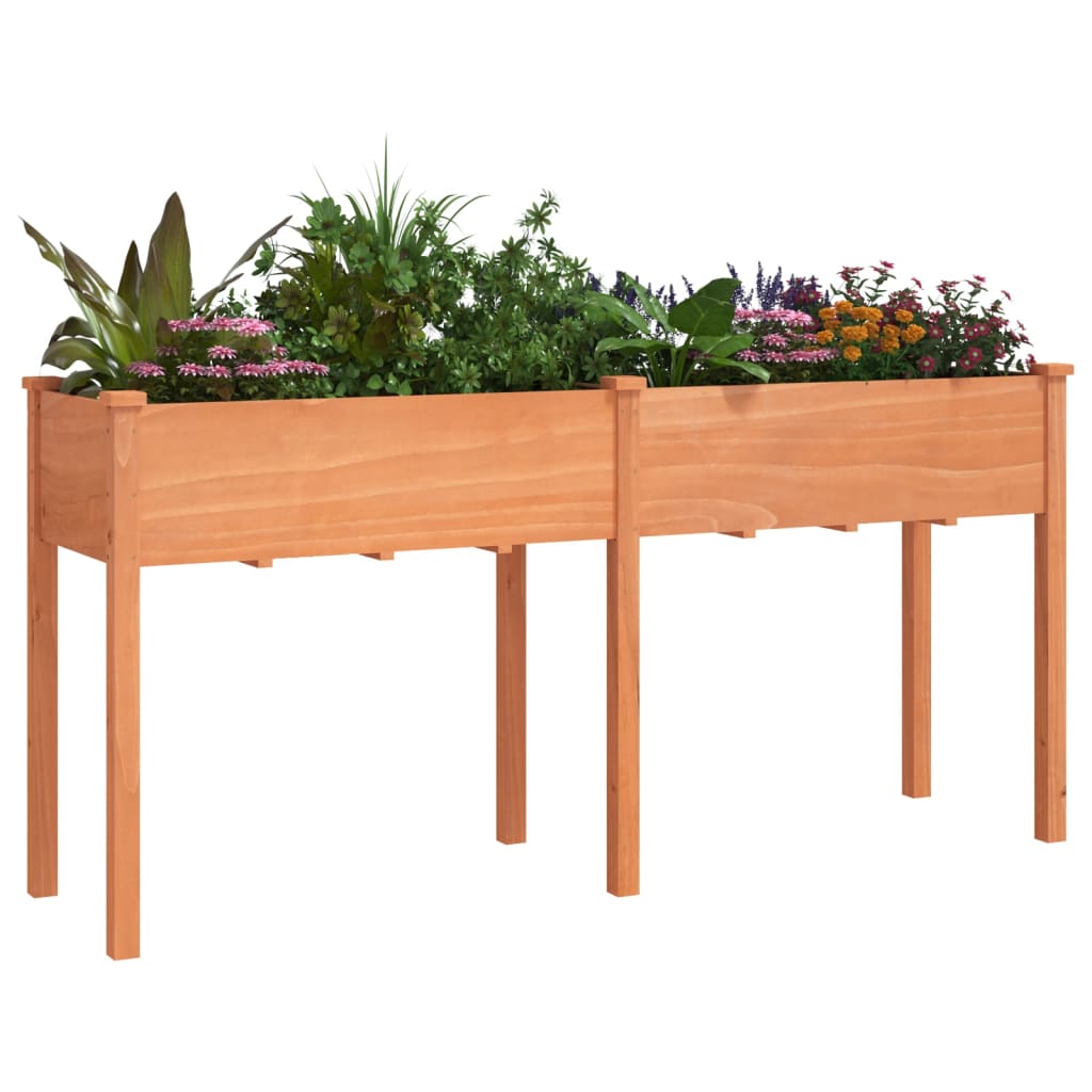 Jardinera Con Forro Madera Maciza De Abeto Marrón 161x45x76 Cm_2