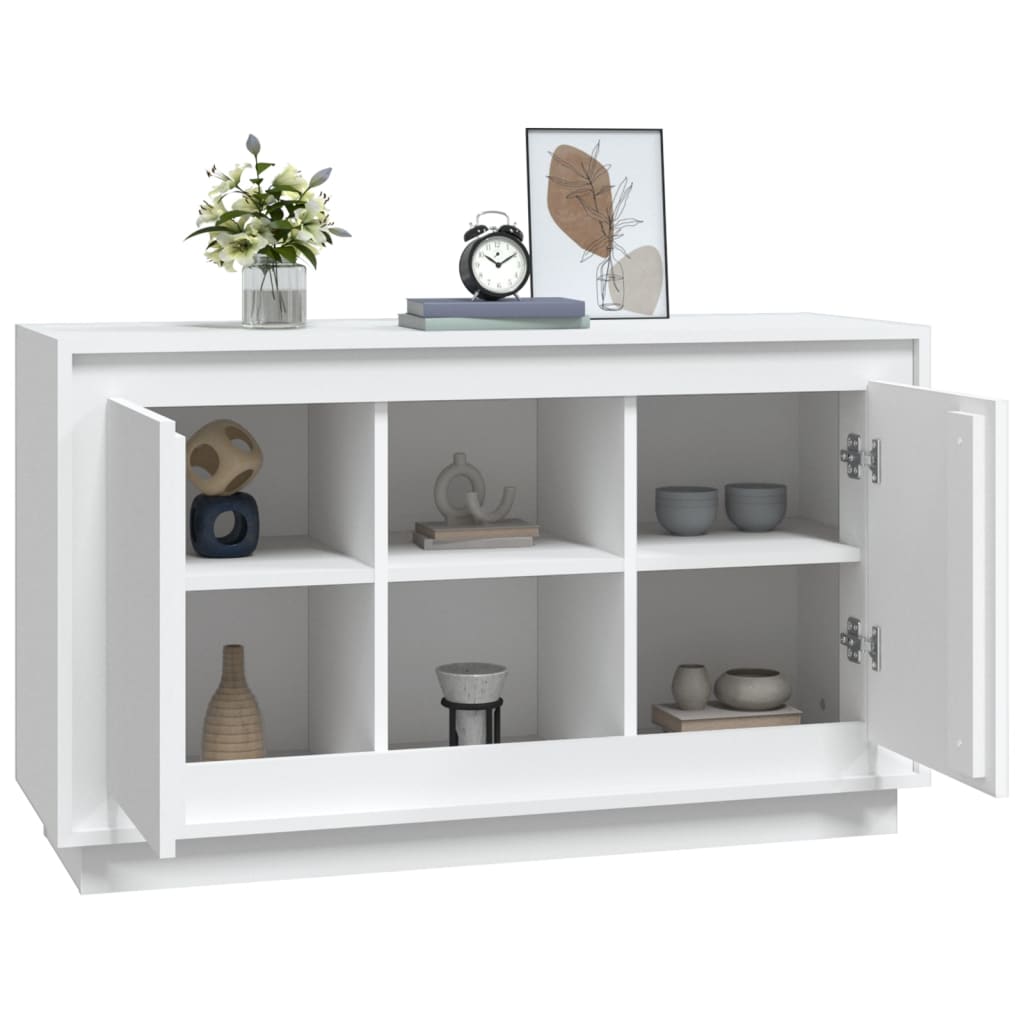 Aparador De Madera Contrachapada Blanco 102x35x60 Cm / Vetonek_1