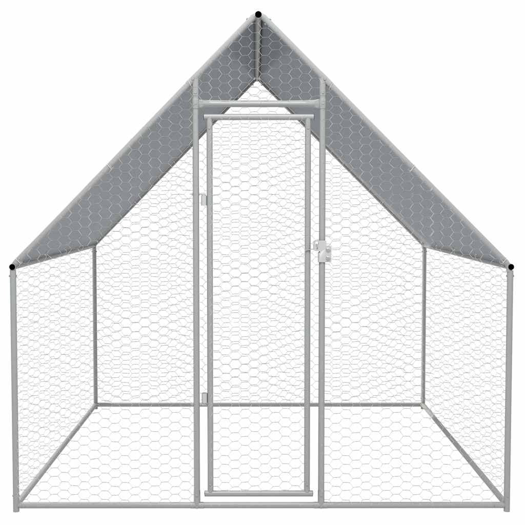 Vidaxl Jaula Gallinero De Exterior De Acero Galvanizado 2x2x1,92 M_1