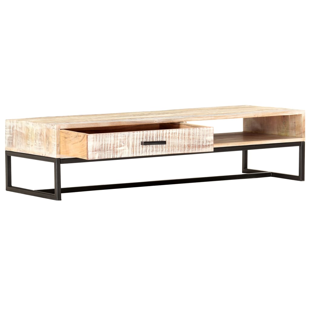 Mesa De Centro De Madera Maciza De Acacia 117x50x30 Cm_0