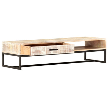 Mesa De Centro De Madera Maciza De Acacia 117x50x30 Cm_0