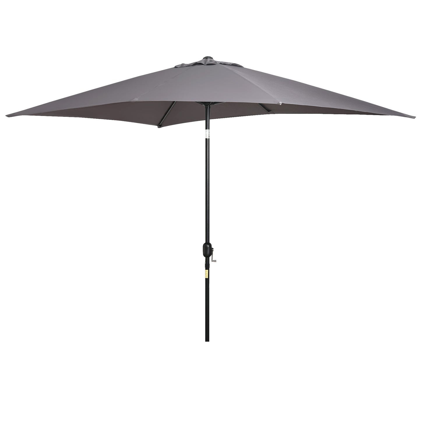 Outsunny Sombrilla Jardín Aluminio 200x300x240 Cm Inclinable Con Manivela Gris_0