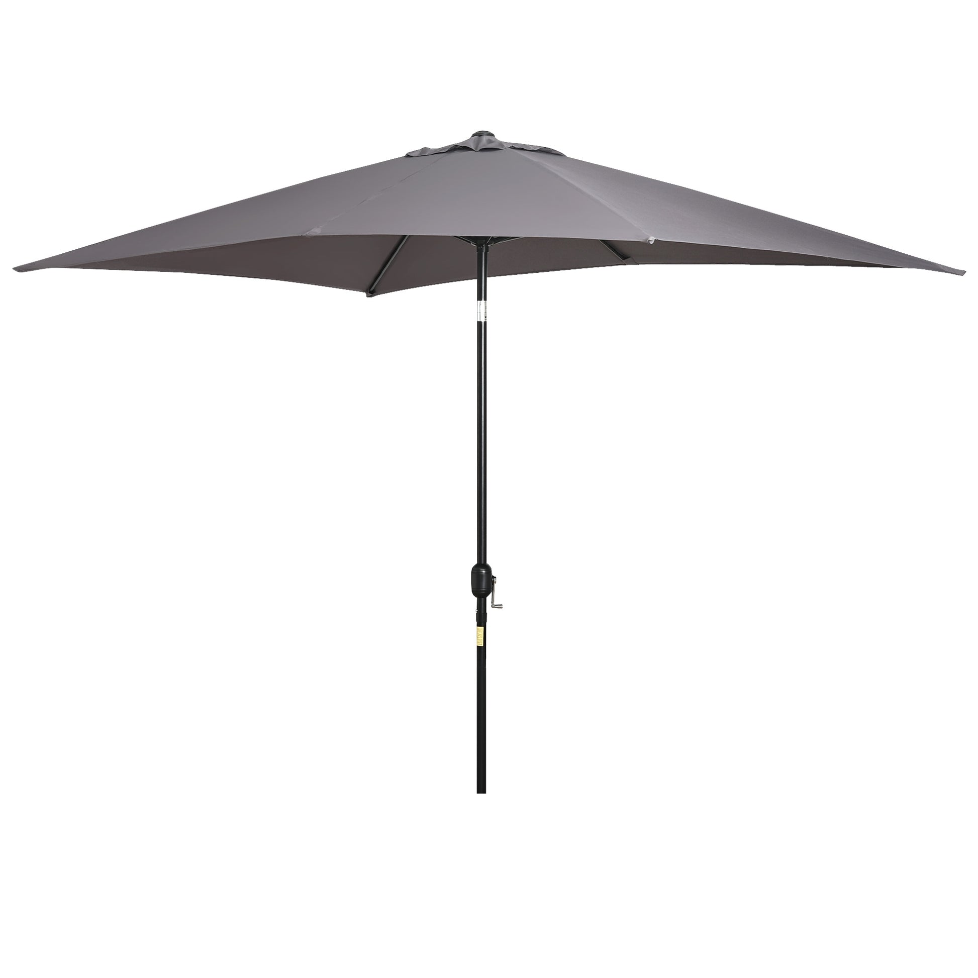 Outsunny Sombrilla Jardín Aluminio 200x300x240 Cm Inclinable Con Manivela Gris_0