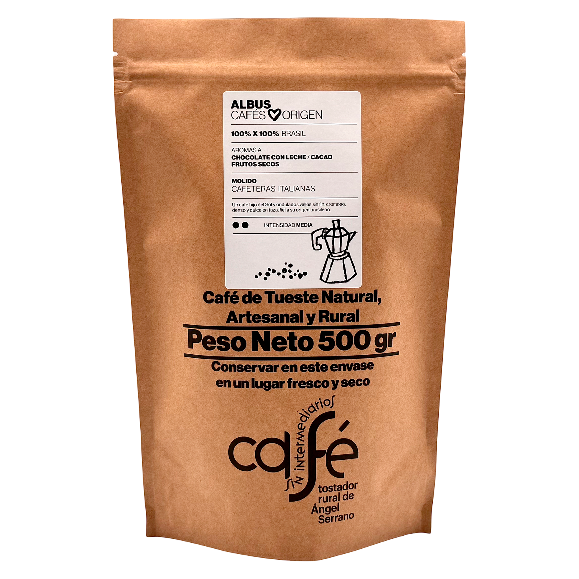 Cafe Sin Intermediarios Café Brasil Albus Molido Italiana (moka) 500 G_0
